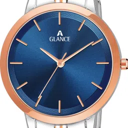 aglance 6096BL DIAL WITH ROSE GOLD SILVER WATCH FOR WOMEN & GIRLS Analog Watch - For Women AGL_6096BL DIAL WITH ROSE GOLD SILVER WATCH FOR WOMEN & GIRLS-picture-11