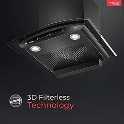 hindware DIVINA 60CM WITH MOTION SENSOR ( LAUNCH YEAR 2022 ) Auto Clean Wall Mounted BLACK 1200 CMH Chimney image 5