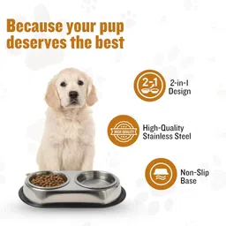 Get Plumm Stainless Steel Pet Bowls for Dogs | Slow Feeder for Dogs & Cat | Stainless Steel Pet Bowl image 4