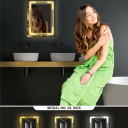 tryotone Wall Led Mirror for Bathroom, Wash Basin With Touch Sensor/3 Led Lights Bathroom Mirror image 4