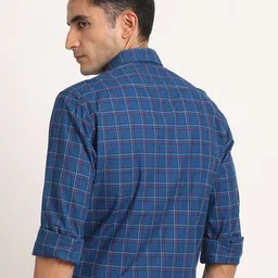 turtle Men Slim Fit Checkered Spread Collar Formal Shirt image 2