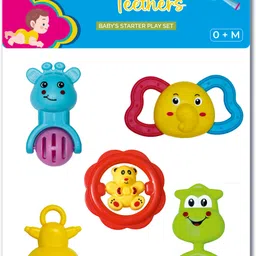 khelosardar Toys Non Toxic Multi Coloured bpa Free Baby Rattle Toys for Kids Pack of 5 Rattle image 3