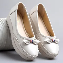 shoetopia Bow Detailed Casual | Formal | College & Daily Wear Loafers For Girls Loafers For Women-picture-22