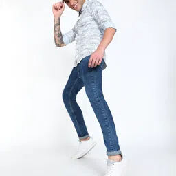 flying machine Men Skinny Low Rise Blue Jeans image 2