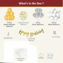 xzotic Golden & White Silver Theme Birthday Decoration item image 3
