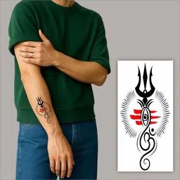 Trishul, Eye & Om Art Temporary Tattoo Sticker For Male & Female Waterproof-image-82