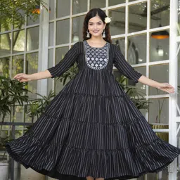 nama Printed Cotton Blend Stitched Flared/A-line Gown-picture-16