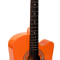 medellin Acoustic Guitar Neon Orange Learning Guitar Combo Acoustic Guitar Linden Wood Rosewood image 4