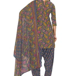 vijay deep silk mill Unstitched Crepe Salwar Suit Material Printed image 2