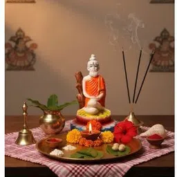 Lokenath Baba idol is made of Marble dust and Polyresin. Decorative Showpiece - 12 cm-image-7