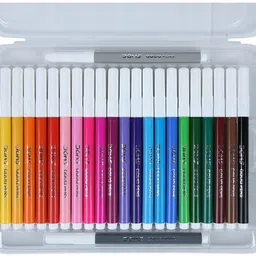 doms AQUA WATER COLOUR PENS | 24 SHADES | PLASTIC BOX PACK | | PUSH RESISTANT TIP | Nib Sketch Pens with Washable Ink-picture-12