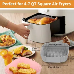 2 Pack Square Silicone Air Fryer Air Fryer-image-34