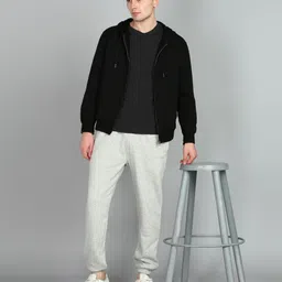 alan jones Men Solid Grey Track Pants image 4