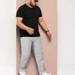 just black Men Regular Mid Rise Grey Jeans image 4