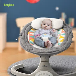 baybee Premium Baby Rocker with Mosquito Net Safety Belt Removable Toys Swing Bouncer image 3