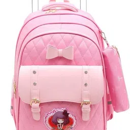 tinytot SB075B School College Travel Backpack Bag with Trolly for Girls Waterproof Trolley-picture-32