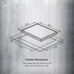 KAFF VRH 603 Tempered Glass Top 3 Burner Automatic Hob (Matte Enamelled Pan Support, Black) image 5