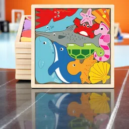 vhd Sea Animal Wooden Jigsaw Puzzle for Kids – Educational Toy Q100-picture-29