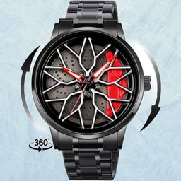 house of common Car wheel watch | Spinning watch | Roatating watch | Gyro watch | Red watch Analog Watch - For Men HOC_GY STAR RED-05-picture-8