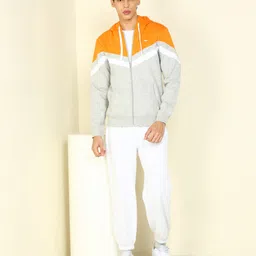 park avenue Men Full Sleeve Color Block Hooded Sweatshirt image 3