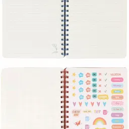 doodle Wiro Notebook With Bookmark Dangler & Two Sticker Sheets B5 Diary Ruled 160 Pages image 4