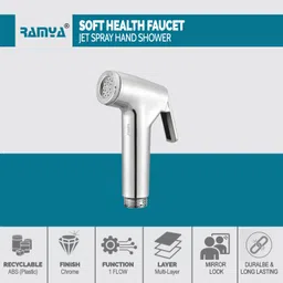 ramya SOFT High Pressure Health Faucet Set With 1 METER SS TUBE Wall Hook Faucet Set image 3