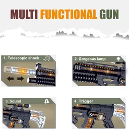 joy junction Military Camouflage Gun for Kids with Light, Sound & Vibration Toy Gun image 2