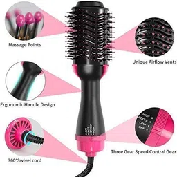 queryzen One Step Hair Dryer, 4 in 1 Hot Air Brush for Drying, Straightening ND51 Hair Curler image 1