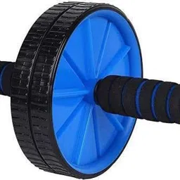 jk Double Spring Tummy Trimmer With Ab Wheel Exerciser with Blue pushup Stand Fitness Accessory Kit Kit image 3