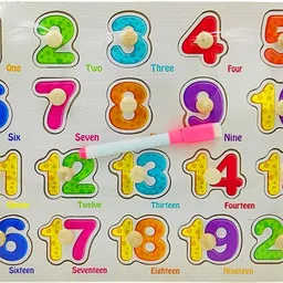 johnnie boy Wooden Number (1-20) Puzzle Board with White Board and Marker C image 5