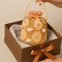 bagcouture Women Beige Potli image 4