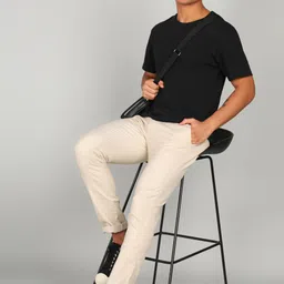 killer Men Slim Fit Khaki Polycotton Trousers image 2