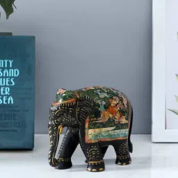 rhapsodically made Handcrafted Elephant Black Wood Figurine-picture-37