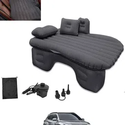 rkpsp Black Car Inflatable Bed with Pump & 2Air Pillow Soft Material Universal Fit-281 Car Multifunctional/Durable/Premium Inflatable Back Seat/Camping Air Mattress Car Inflatable Bed image 1