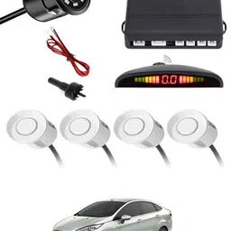 Car Parking Sensors - Set of 4 with Reverse Parking Camera (White)-105 Safety of Passengers/Car One Alarm Kit-2485 Parking Sensor-image-13