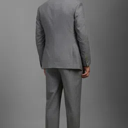 louis philippe Men Men Grey Slim Fit Check Formal Three Piece Suit Solid Suit image 4