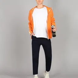 btmz Pack of 2 Men Solid Black, Dark Blue Track Pants image 5