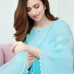 aatvi Women Cotton Blend Kurta Pant Attached Dupatta Set image 3