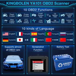 xpr3ss KINGBOLEN EDIAG OBD2 Scanner YA-101 Auto Code Reader Diagnostic OBDII Scanner OBD Reader image 4
