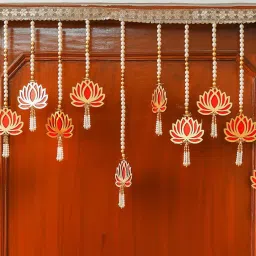 ecraftindia Maroon Assorted Beads Handmade Bandarwar, Toran For Main Door image 1