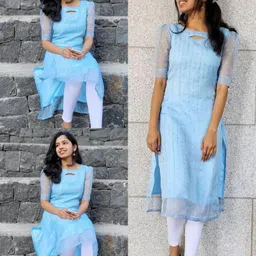 ak fashion mall Women Embroidered Organza Ethnic Dress-picture-20