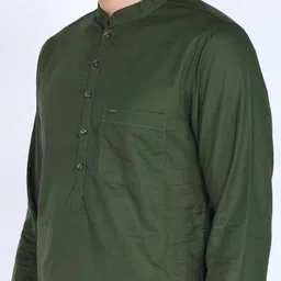 peter england Men Solid Pure Cotton A-line Kurta image 5
