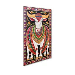 nestroots Indian Cow Wall Painting Set of 3 Black Frame image 4