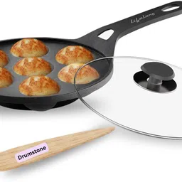drumstone Appe Pan 1L for Crispy Appam & Healthy Cooking Tadka Pan 5 cm diameter with Lid 5 L capacity-picture-30