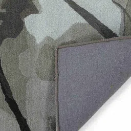 obeetee Grey Abstract Wool and Cotton 4 ft x 6 ft Hand tufted Carpet image 5