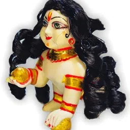 singing bird Laddu gopal designer curly hair /Radha rani curly hair /size 5 no Deity Ornament image 3