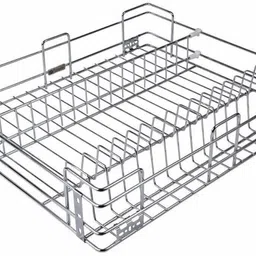 sanjari Stainless Steel Wire Modular Kitchen Basket(17X20 6 PC + Channel 20" 6 SET) Stainless Steel Kitchen Trolley image 4