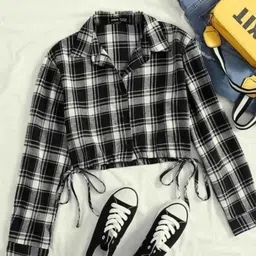 shirtclick Women NA Fit Checkered Curved Collar Casual Shirt-picture-35