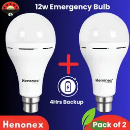 henonex Power Failure Emergency Bulb Pack of 2 Rechargeable Backup Light 4 hrs Bulb Emergency Light-picture-24