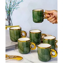 roxx Porcelain Coffee/Tea Gold Design Mug Set of 6pcs image 2